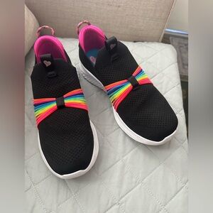 Skechers Kids Black Sneakers with Rainbow Straps